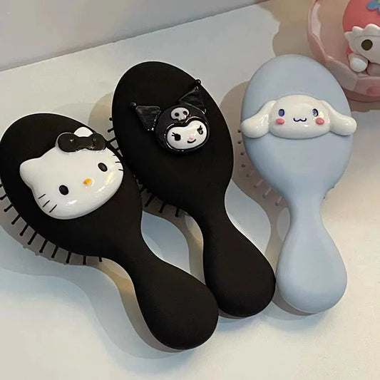 Sanrio Serie Kuromi Portable Anime Air Cushion Comb Hello Kitty Cartoon Comb Girl Hair Care Knot Proof Comb Birthday Gift Toy
