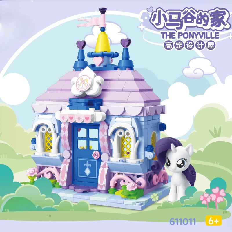 My Little Pony Building Blocks Street View Twilight Sparkle Pinkie Pie Splicing Model Ornament Puzzle Toy Collection Gift