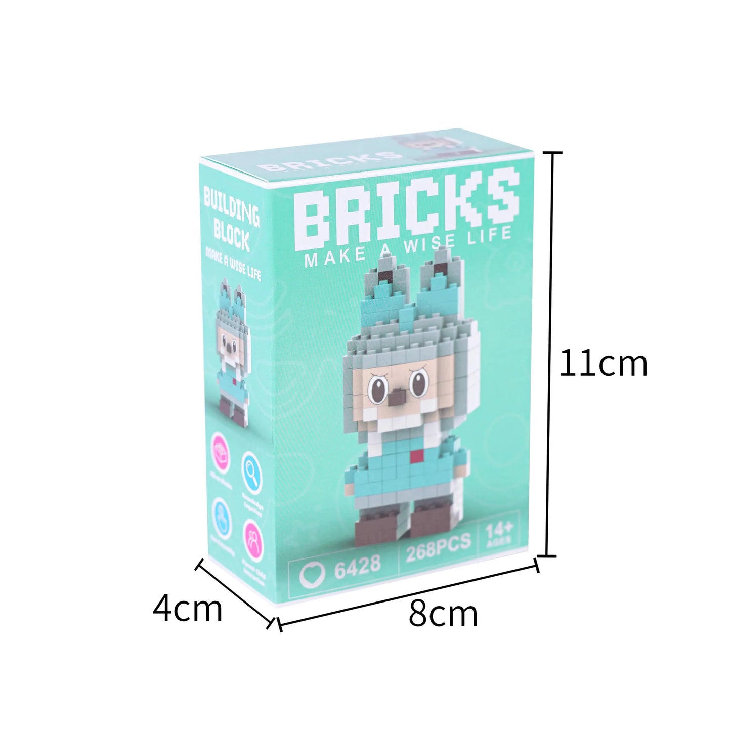 Compatible with cartoon doll desktop cute accessories, small particle puzzle assembly toys