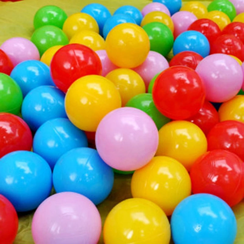 100Pcs Soft Plastic Pit Balls Baby Toys Indoor Playpen Tent Ball Children Kids Pool Games Outdoor Sport Toy Colorful Ocean Balls