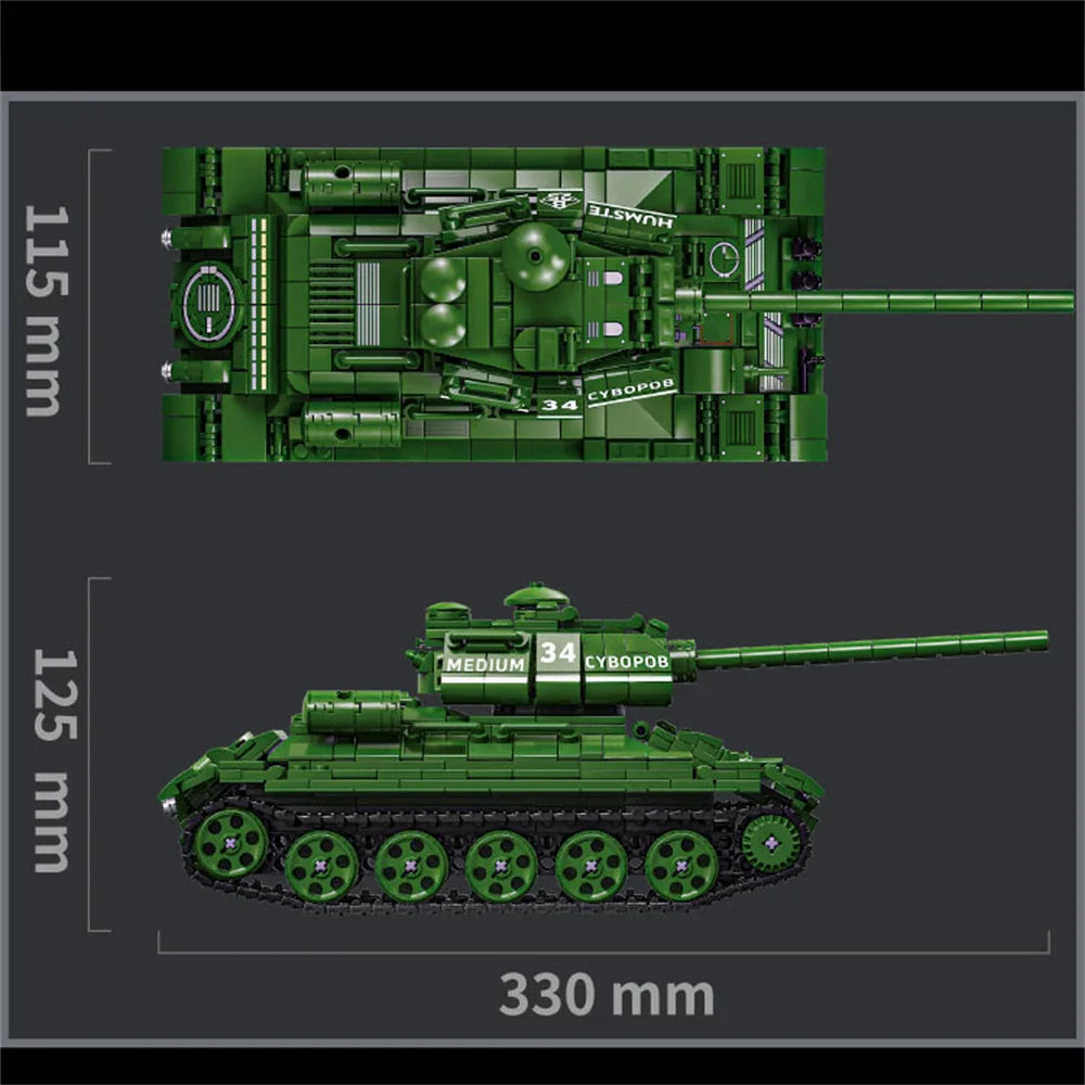 World War 2 WW2 Army Military Soldiers SWAT Leopard 2A7 Main Battle Tank Assemble Building Blocks Bricks Children's Toys Gift