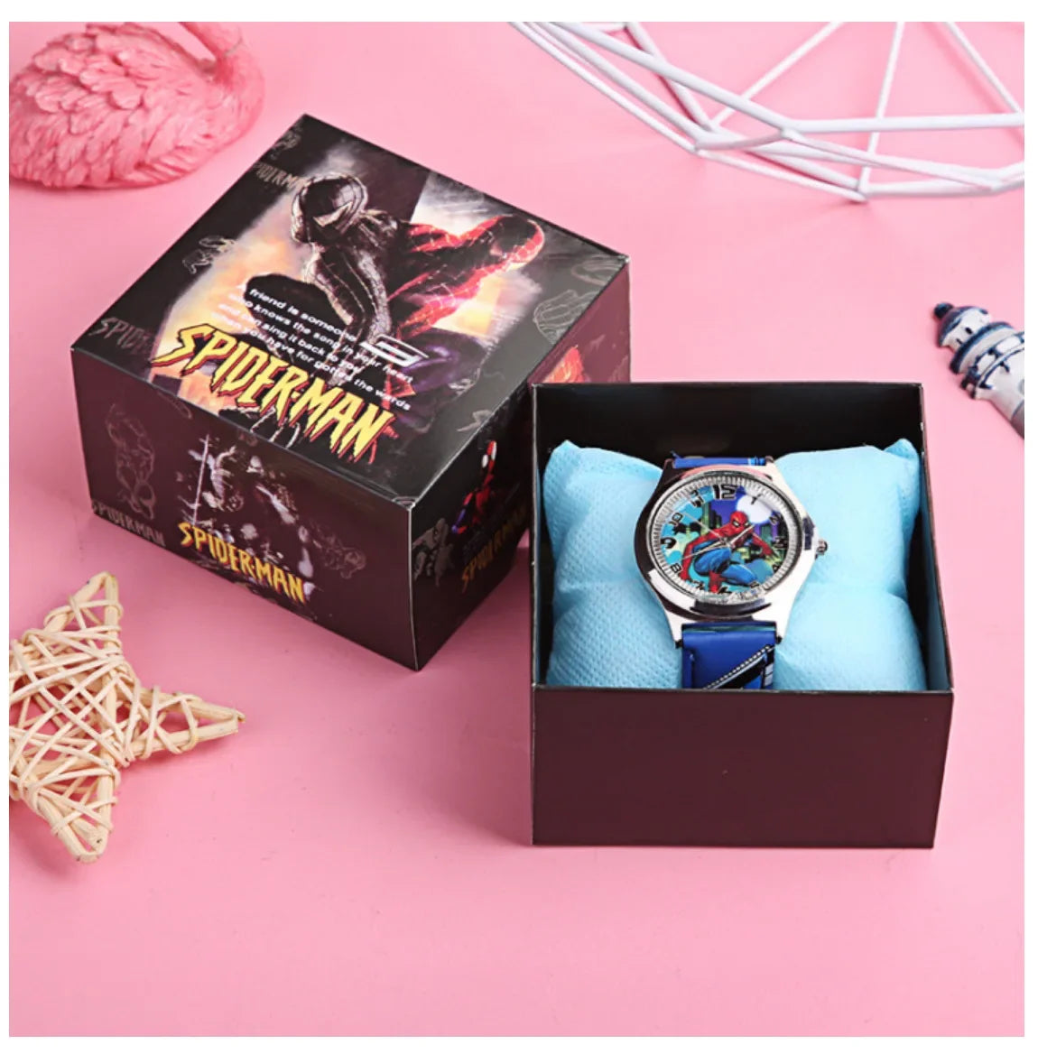 2024 Disney Mickey Mouse watch Minnie Mouse Anime Figure Children watch For Kids Boys Girls Cartoon watches Gifts Toys With Box