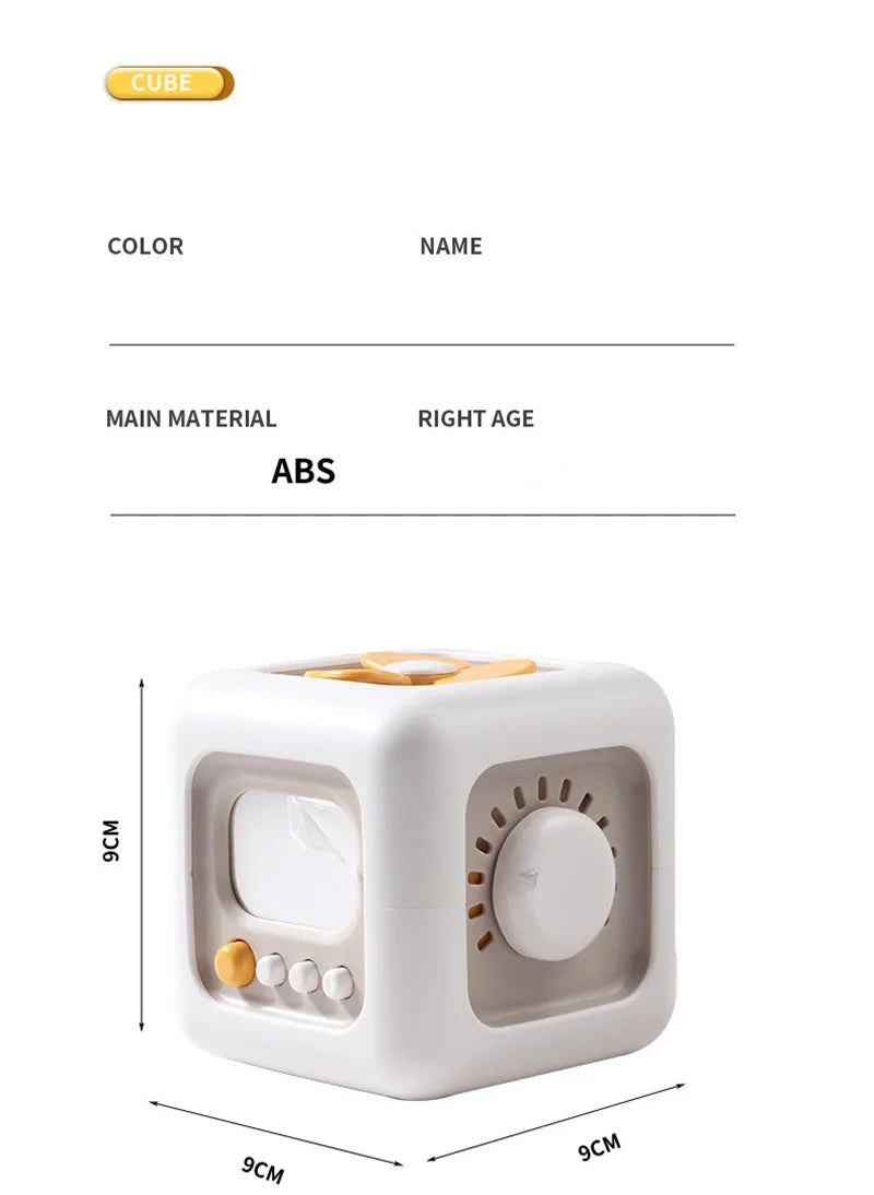 Montessori Activity Cube Baby Toys 6 in 1 Multipurpose Busy Cube Toddler Travel Toy Sensory Busy Board Educational Learning Toys