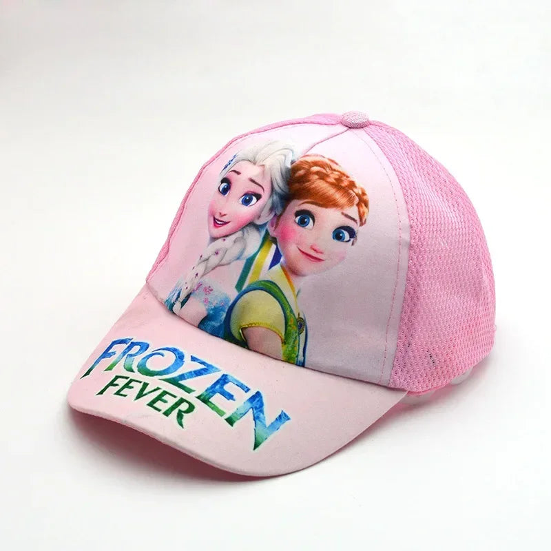 New Disney Anime Frozen Mickey Mouse Kids Brand Hat Boy Girl Travel Caps Spiderman Mickey Minnie Baby Caps Figure Gift Toys 2-8Y