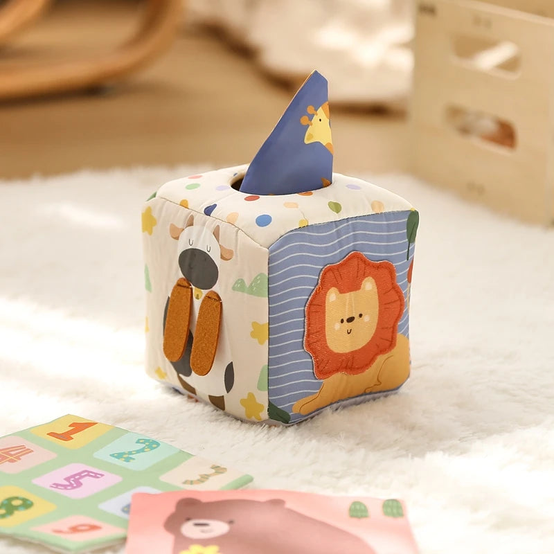 Montessori Toys Magic Cotton Animal Tissue Box Kids Finger Exercise Busy Board Toys Baby Educational Activity Sensory Game Gifts
