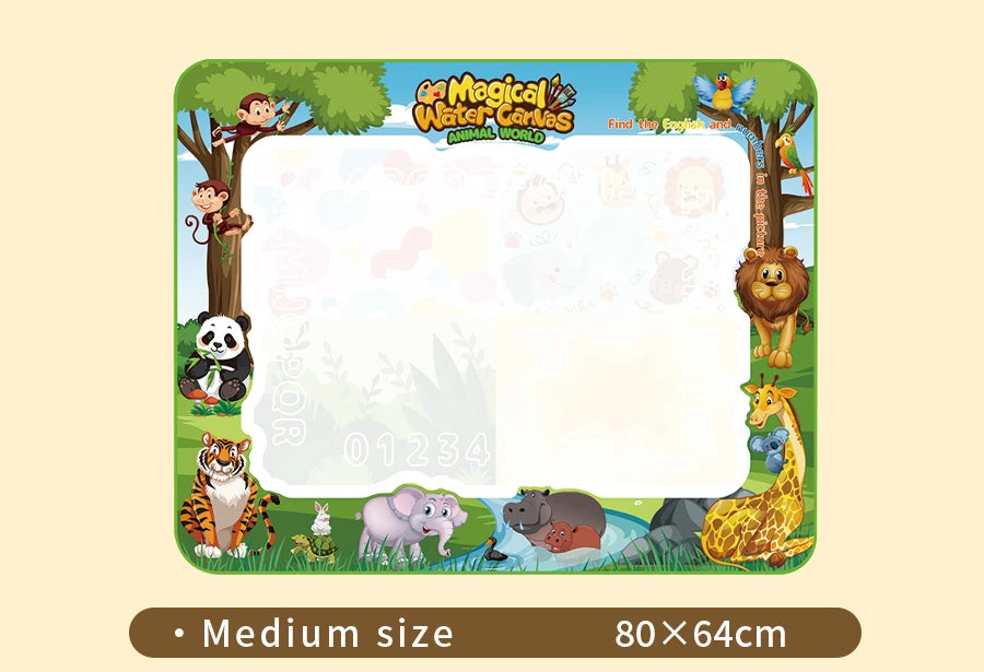 Magic Water Drawing Mat Extra Large Water Doodle Toy Set Painting Board Children Educational Toys Gift for Kids Multiple Size