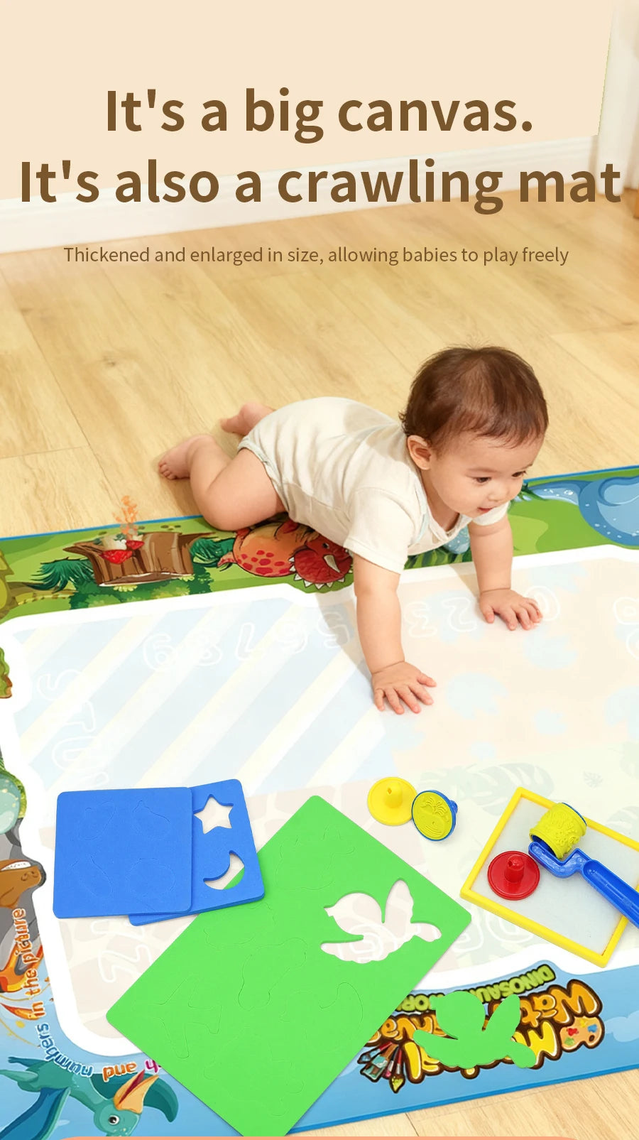 Magic Water Drawing Mat Extra Large Water Doodle Toy Set Painting Board Children Educational Toys Gift for Kids Multiple Size