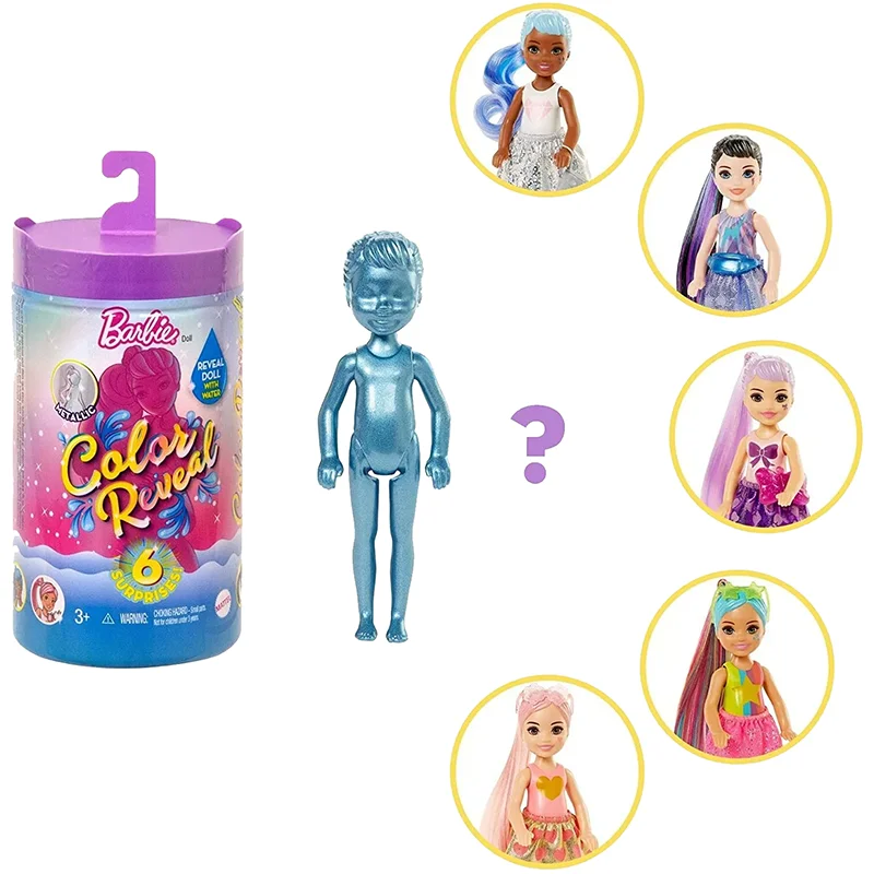 Barbie Color Reveal Doll Accessories with Surprises Mermaid Series Party Water Reveal Series Neon Tie-Dye Series Toy Kids Gift