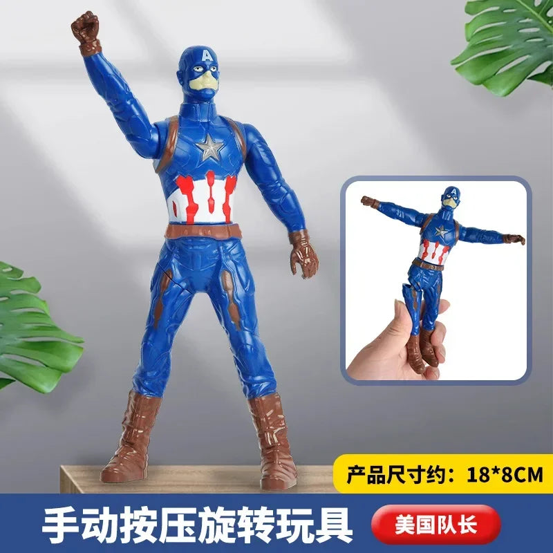 18cm Disney Spiderman Hulk Ironman Action Figure Christmas Gift Pvc Movable Joints Rotatable Doll Collection Model Gifts