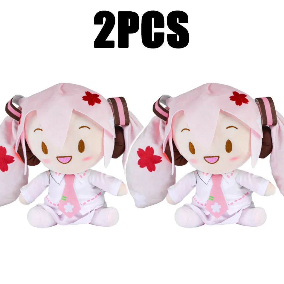 20-29cm Hatsune Miku Kawaii Q Version Fufu Figure Plush Doll Anime Peripheral Stuffed Toy Collection Model Ornament Toys Gifts