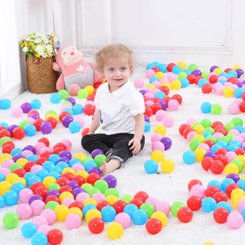 100Pcs Soft Plastic Pit Balls Baby Toys Indoor Playpen Tent Ball Children Kids Pool Games Outdoor Sport Toy Colorful Ocean Balls