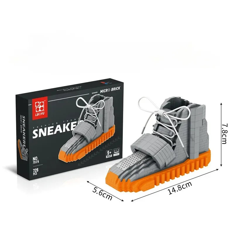 400Pcs Micro Building Block Trendy Shoe Model Youth Puzzle Assembly Toy Boys' Holiday Birthday Gift Compatible with LEGO