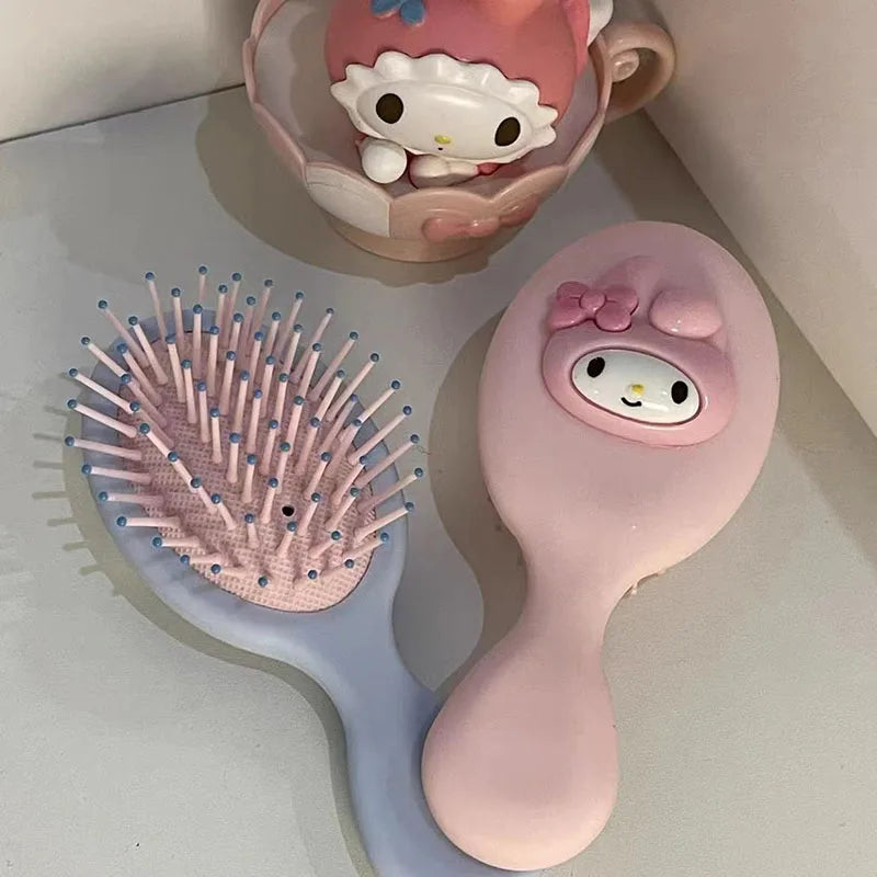 Sanrio Serie Kuromi Portable Anime Air Cushion Comb Hello Kitty Cartoon Comb Girl Hair Care Knot Proof Comb Birthday Gift Toy