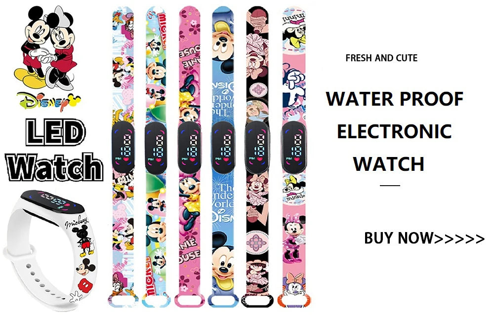 Disney Mickey Mouse Watches with double-sided hollow Children's Watch For Student Boys Girl birthday Party gifts Watch toys