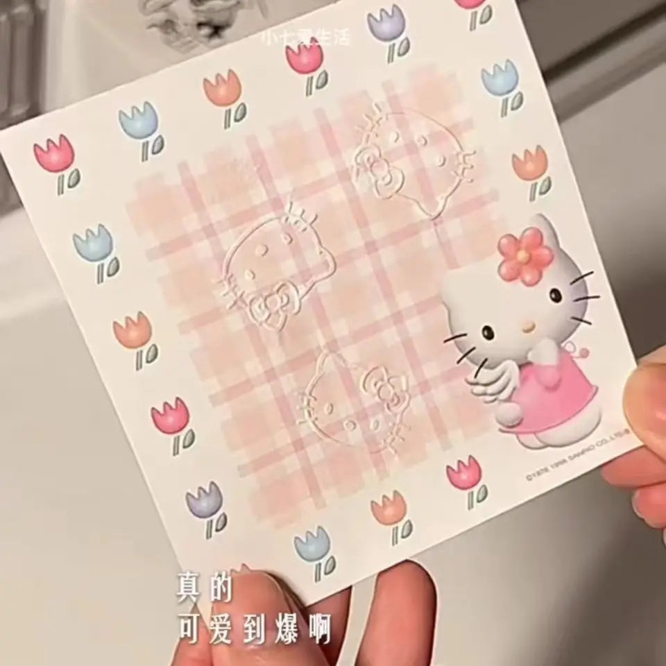 Hello Kitty Stapler Embosser Metal Embossing Punch Kawaii Cartoon Student Notebook Stamp Embosser School Supplies Birthday Gift