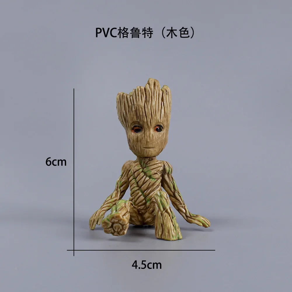 Disney Tree Man Groot Guardians of The Galaxy Avengers Anime 6cm Mini Toys Action Figure Sitting Groot kids Toys Gifts