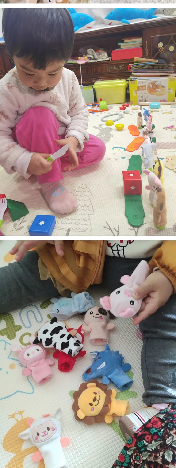 Kindergarten Story Teaching Aids Children Education Dolls Animal Plush kids toys Baby Finger puppets Doll Baby Hand puppet Toys