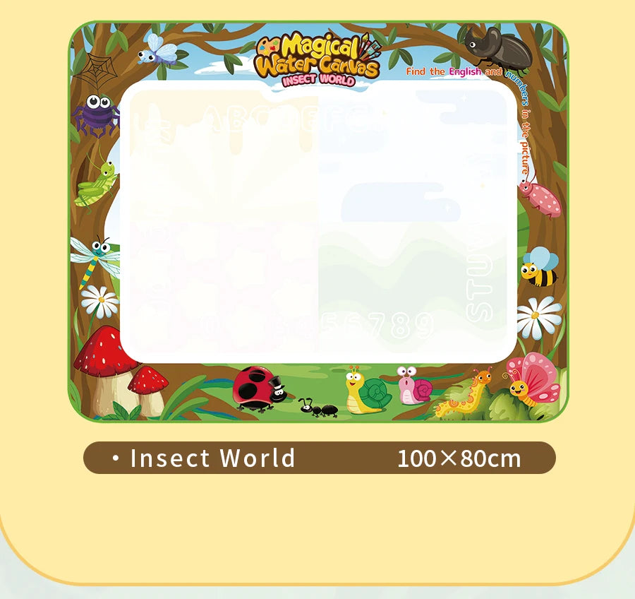 Magic Water Drawing Mat Extra Large Water Doodle Toy Set Painting Board Children Educational Toys Gift for Kids Multiple Size