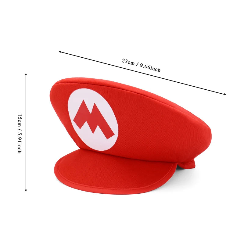 Super Mario Brothers Mario Child Hat and Mustache for Cosplay Costume