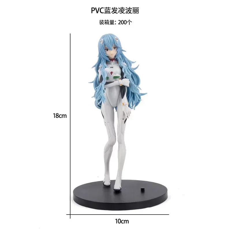 18cm Neon Genesis Evangelion Anime Figure EVA Short Hair Rei Ayanami Action Figure Asuka Figurine PVC Collection Model Toys Gift