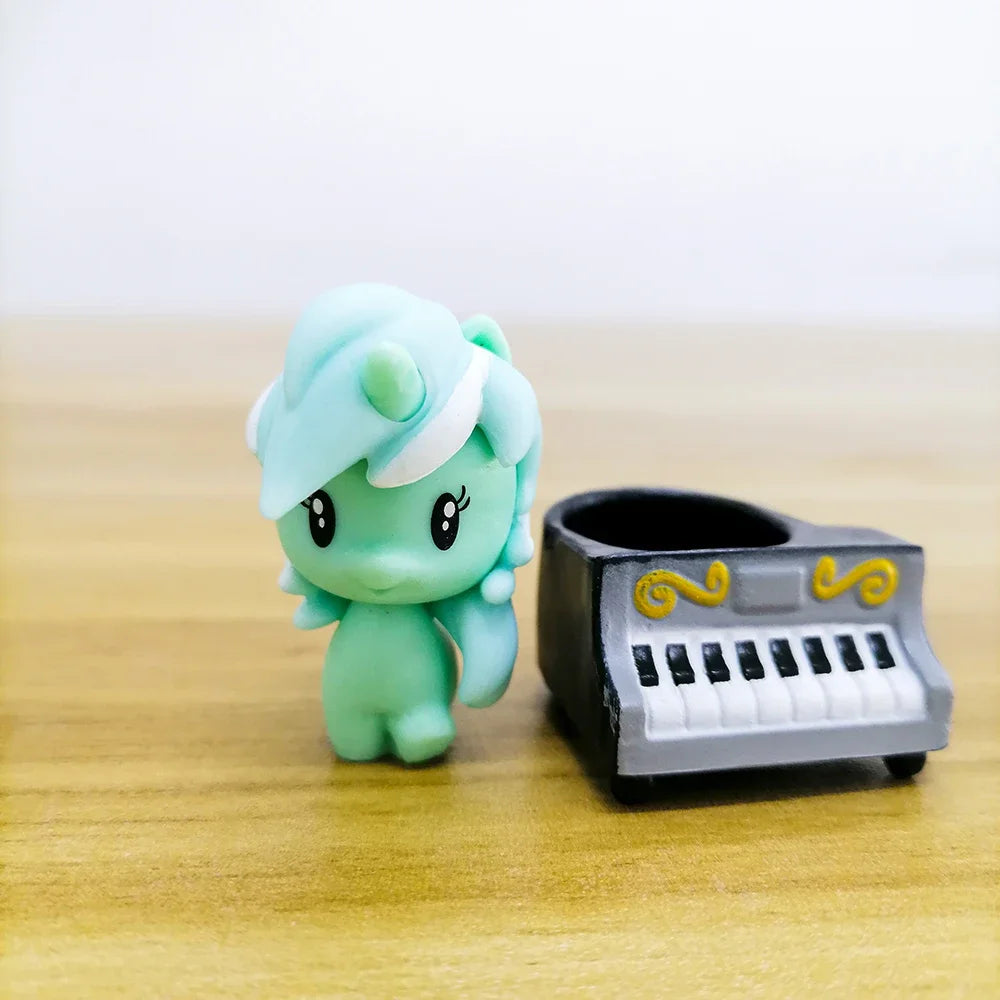 Hasbro My Little Pony Anime Figures Twilight Sparkle Fluttershy Pinkie Pie  Q-Version Doll Model Toy Ornaments Childern Gift