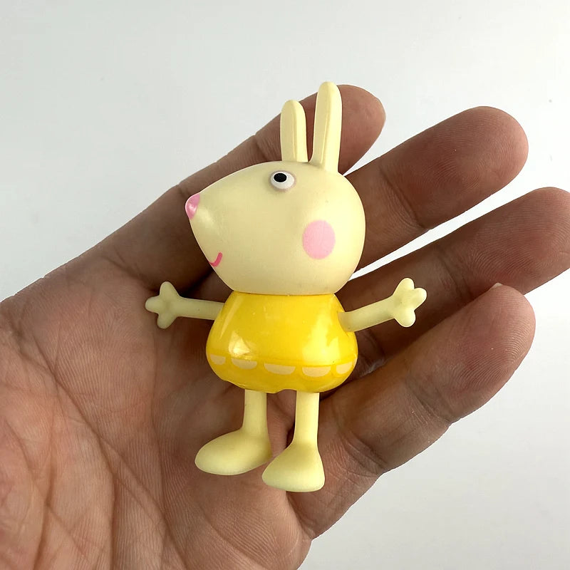 Hasbro 6-7cm Peppa Pig Toy George, pig Mummy Miss Rabbit,Mother Rabbit,Brother Action Figure Family Toys Anime Kids Gift Toy