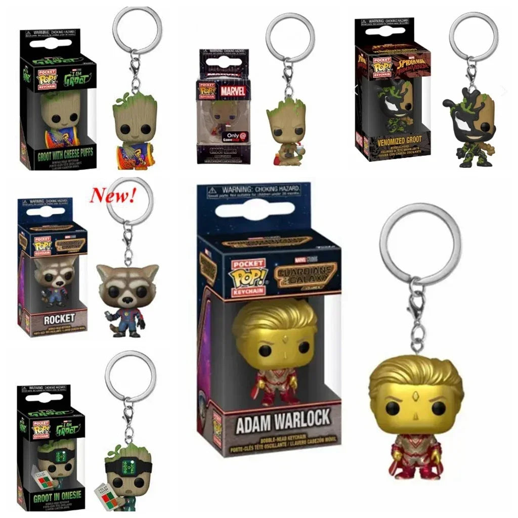 FUNKO pop Guardians of the Galaxy 2 Star-Lord Rocket Tree man Grootted Keychain toys for Children gift with retail box