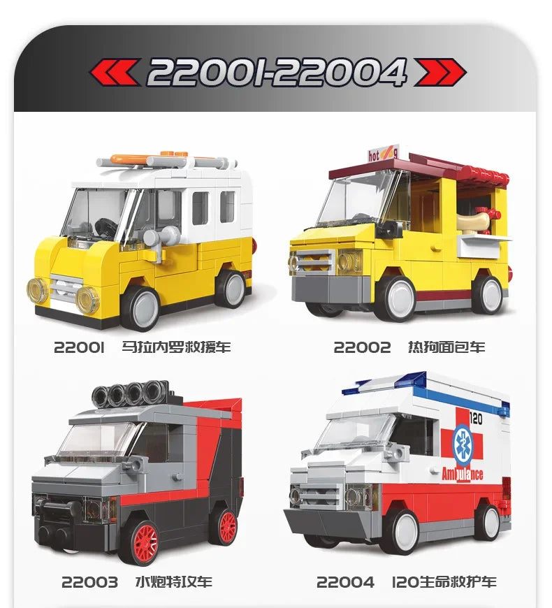 Racing Car Bus Engineering Vehicle Ambulance Pull Back Model Building Blocks Brick Toys Children Boys Compatible With Lego