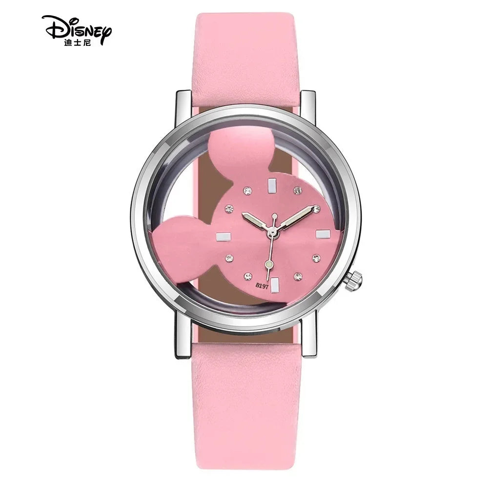 Disney Mickey Mouse Watches with double-sided hollow Children's Watch For Student Boys Girl birthday Party gifts Watch toys