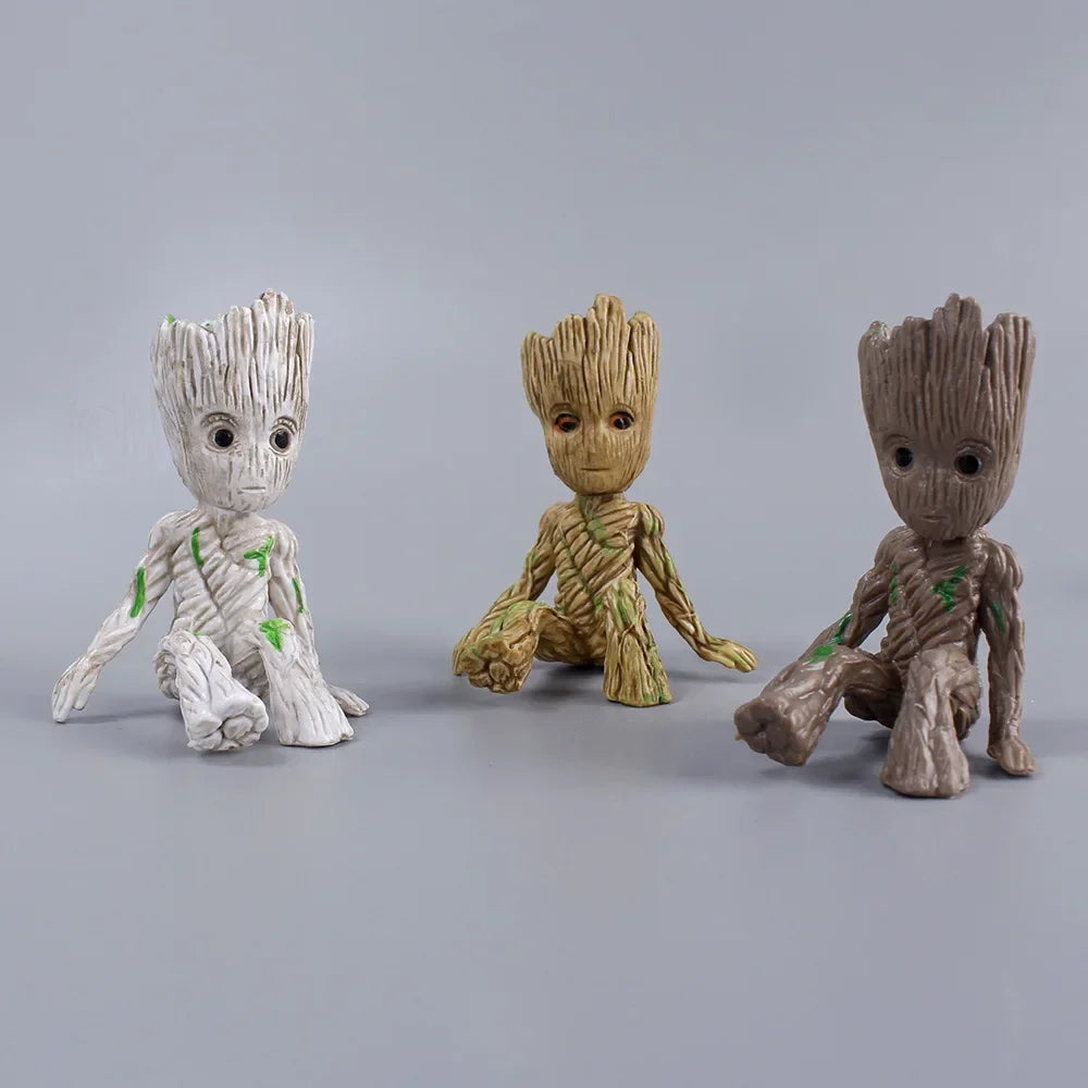 Disney Tree Man Groot Guardians of The Galaxy Avengers Anime 6cm Mini Toys Action Figure Sitting Groot kids Toys Gifts