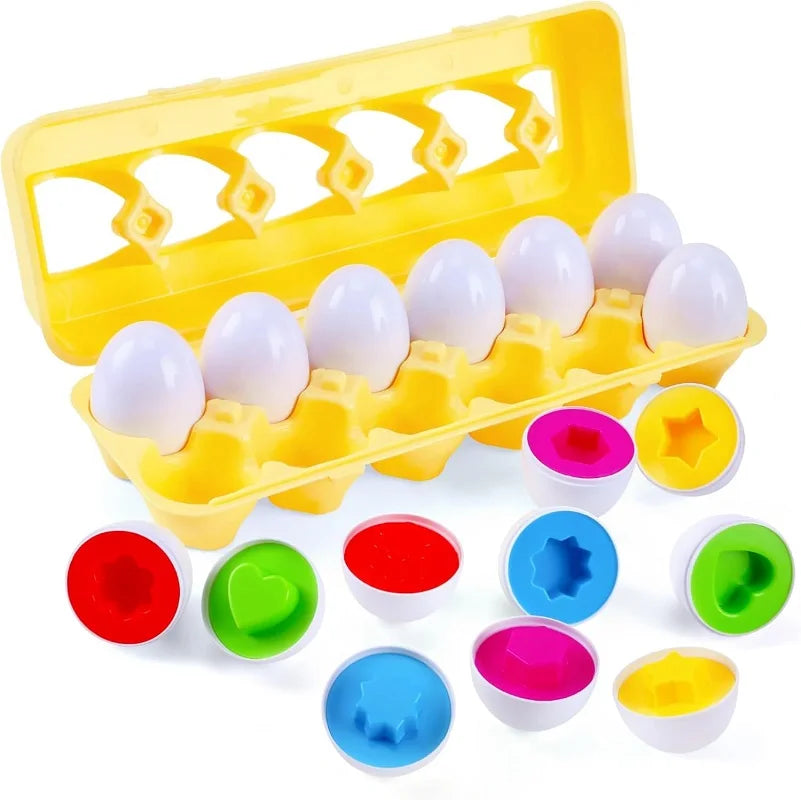 Matching Eggs Toys for Kids 1 2 3Toddlers Montessori Toys Easter Eggs Baby Shape Sorter Games Children Educational Learning Toys
