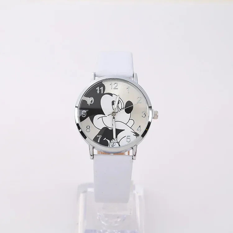 2024 Disney Mickey Mouse watch Minnie Mouse Anime Figure Children watch For Kids Boys Girls Cartoon watches Gifts Toys With Box