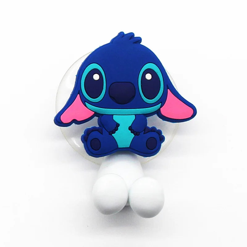 Disney  Stitch Anime Figure Mickey Mouse kids Toothbrush Holder Minnie Mouse Cartoon Wall Mounted Shelf Kitchen Bathroom Toys