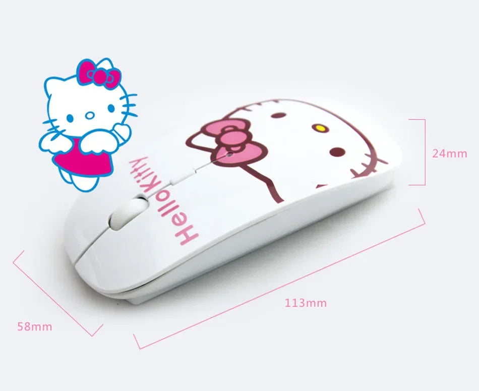 Hello Kitty Wireless Mouse Bluetooth Mouse Kawaii Ultra-thin Silent Gaming Mouse Cute USB 2.4G Mice for IPad Computer Laptop PC