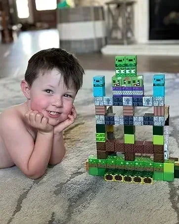 Magnetic Building Blocks Kid Toys Magnet Cube Set Mine World for Age 3+ Boys Girls DIY Model Children Magnets Toys Sensory Gifts