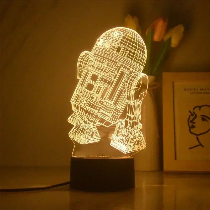 Anime Star Wars 3D Night Light – Cute Baby Yoda LED Action Figure Table Lamp, Cool Toys for Boys & Girls, Birthday Gifts