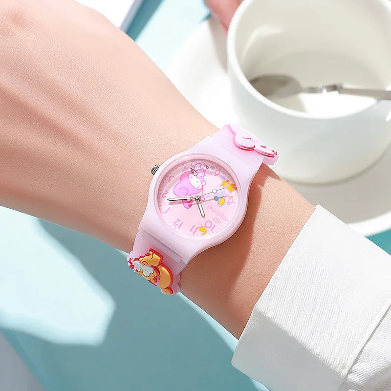 Hello Kitty Kuromi Melody Cinnamonroll Cartoon Anime Figures Student Wrist Watch Kids Watch Toys Boys Girls Birthday Party Gifts