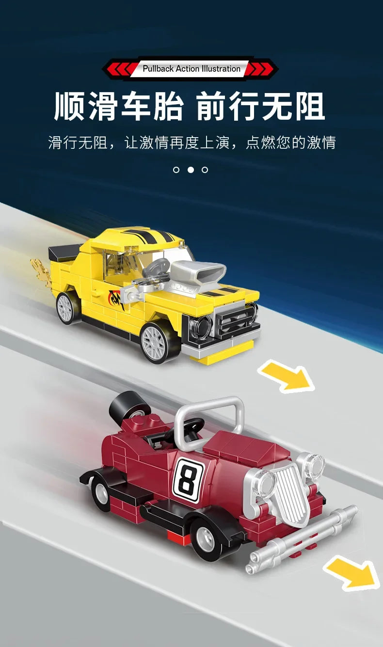 Racing Car Bus Engineering Vehicle Ambulance Pull Back Model Building Blocks Brick Toys Children Boys Compatible With Lego