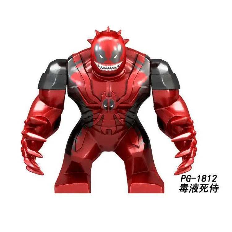 Marvel Superhero Anime Doll Building Blocks Venom Massacre Symbiosis, Spider Man Deadpool Wolverine Couple Gift Toy