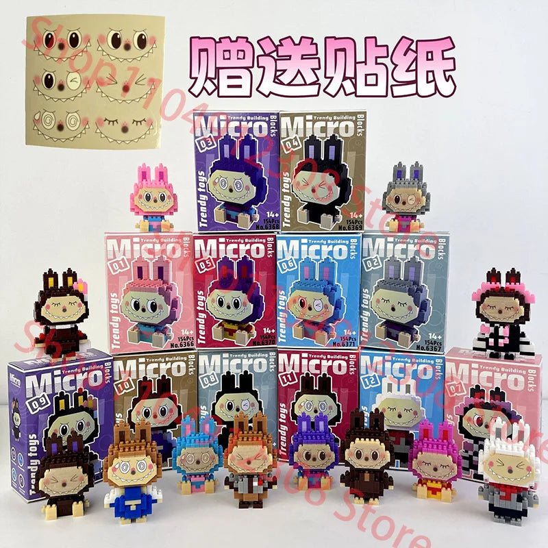 Compatible with cartoon doll desktop cute accessories, small particle puzzle assembly toys