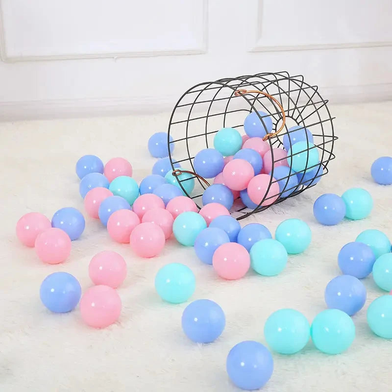 100Pcs Soft Plastic Pit Balls Baby Toys Indoor Playpen Tent Ball Children Kids Pool Games Outdoor Sport Toy Colorful Ocean Balls