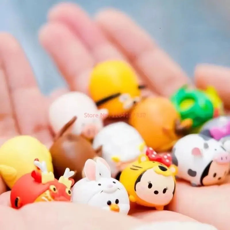 14pcs Kawaii Disney Tsum Tsum Mickey Mouse Cartoon Cute Mini Bean Figure Car Mini Accessories Decoration Gifts For Children