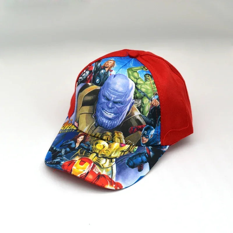 New Disney Anime Frozen Mickey Mouse Kids Brand Hat Boy Girl Travel Caps Spiderman Mickey Minnie Baby Caps Figure Gift Toys 2-8Y