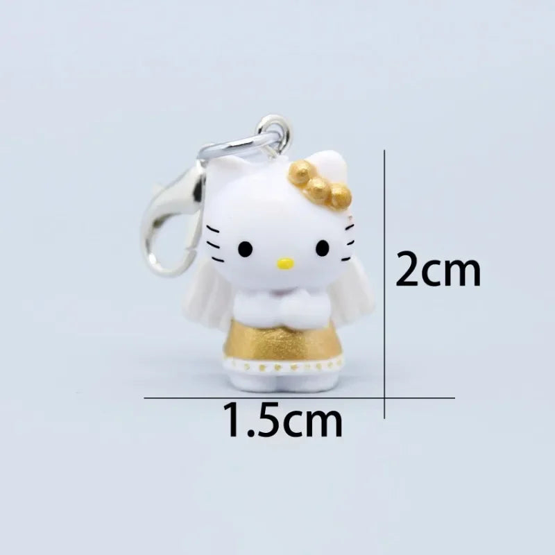 New Hello Kitty Kawaii Mini Doll Keychain Anime Kuromi Sanrios Decor Car Key Ring Pendant Creative Fashion Hanging Gifts Toys