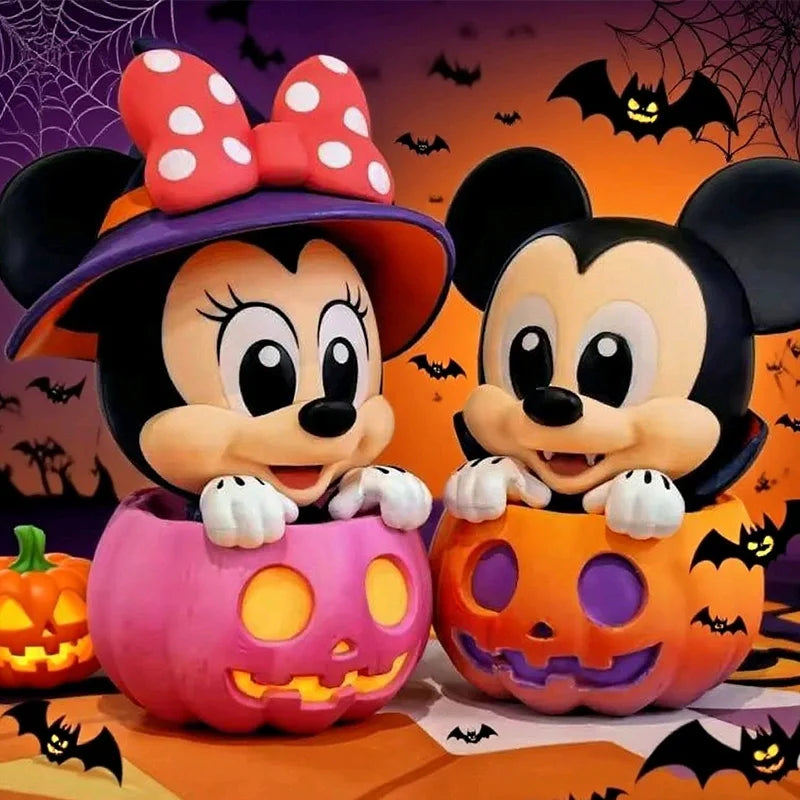 Disney Mickey Mouse And Friends Pumpkin Series Blind Box Cute Cartoon Stitch Mickey Figures Halloween Surprise Gifts For Kids