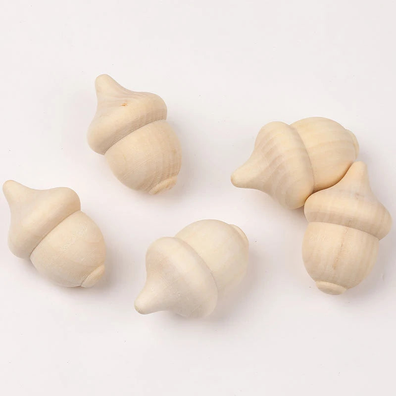 5PCS Christmas Peg Dolls Unpainted Montessori Wooden Educational Toys For Kids Party Favors Goodie Bags Stuffers Xmas Gift