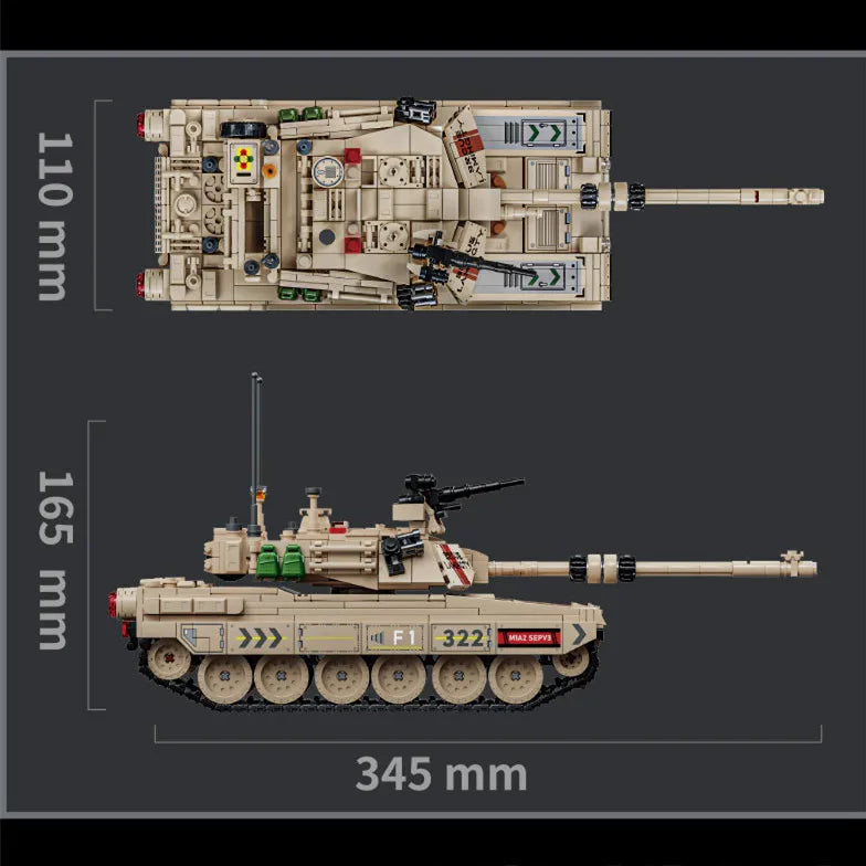 World War 2 WW2 Army Military Soldiers SWAT Leopard 2A7 Main Battle Tank Assemble Building Blocks Bricks Children's Toys Gift