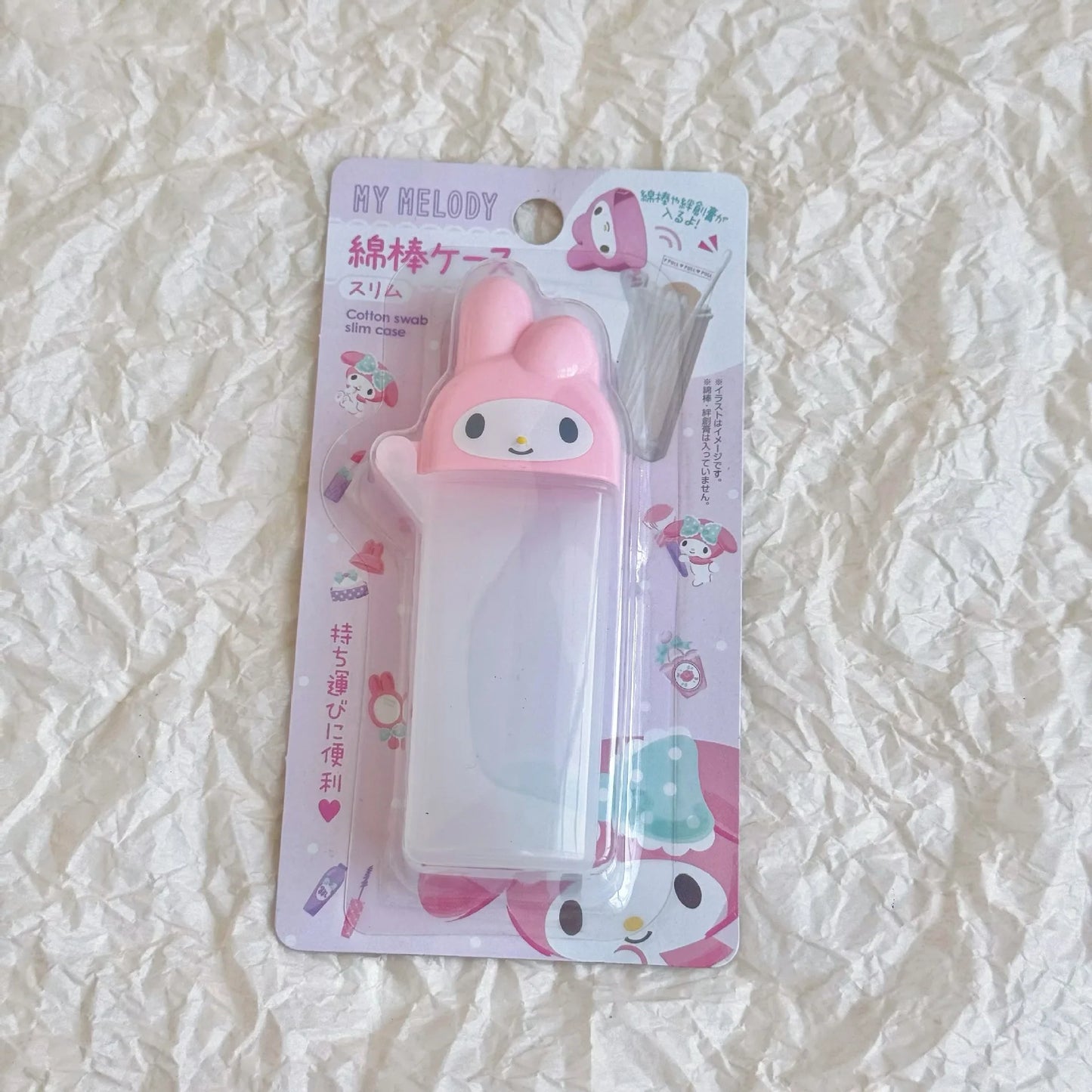 Cute Sanrio Hello Kitty Storage Box Kawaii Anime My Melody Toothpick Cosmetic Swab Storage Box Portable Travel Mini Container