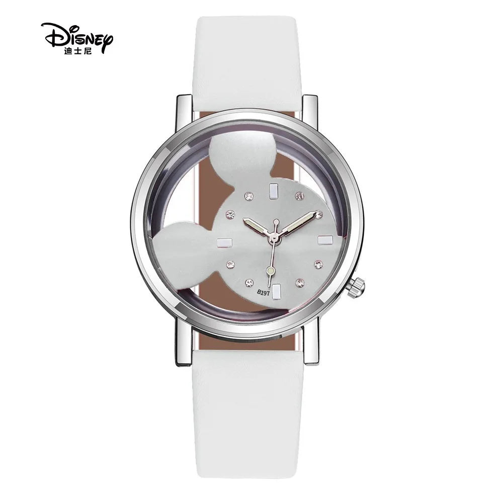 Disney Mickey Mouse Watches with double-sided hollow Children's Watch For Student Boys Girl birthday Party gifts Watch toys