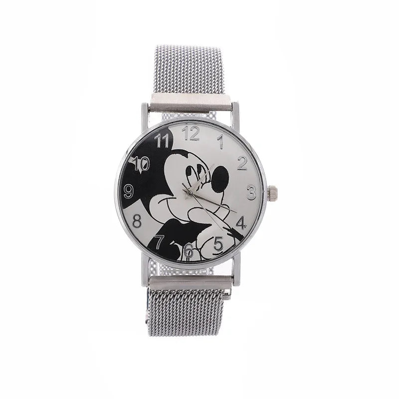 Disney Fashion Mickey High Quality Women Men Watch Stainless Steel Casual Quartz Watch Dress Watch Gift Birthday party gift